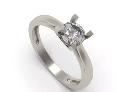 solitaire wedding engagement women Classic diamond ring 3dm stl  Free 3D print model