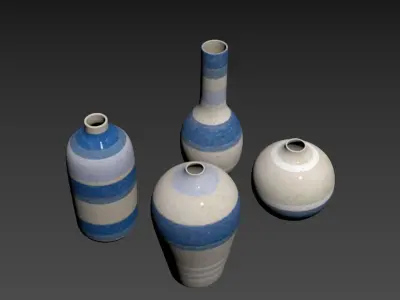 Set vases home decoration 3D model