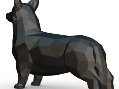 Corgi low poly 3D print model