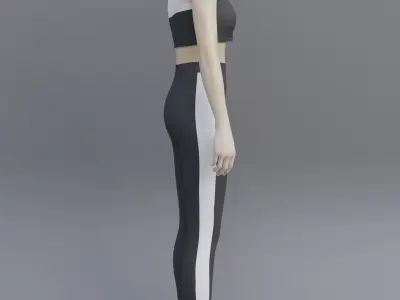 Gym wear- female sport wear Low-poly 3D model