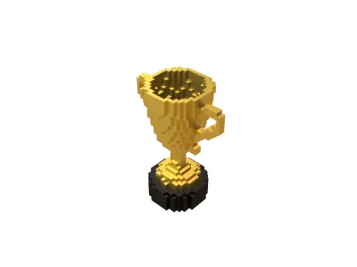 Voxel Trophy v1 007 Low-poly 3D model