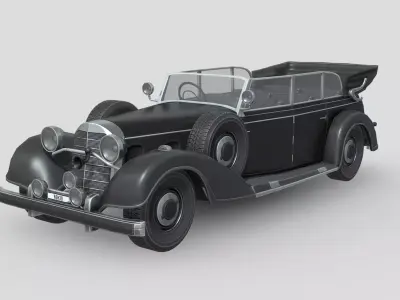 MercedesBenz 770K 1936 Low-poly 3D model