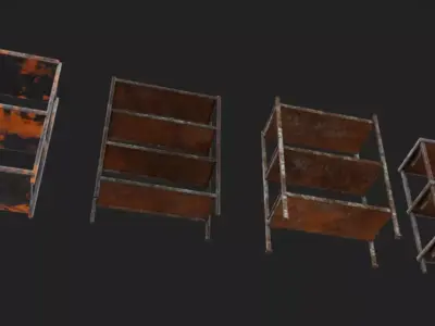 Rusty Shelves Low-poly 3D model