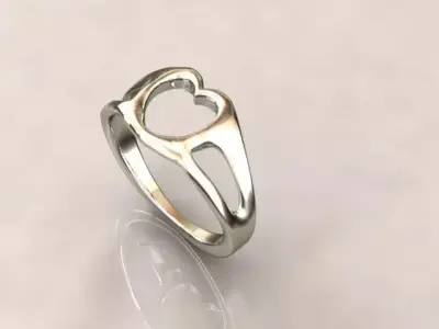 Heart ring minimal 3D print model