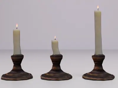 Candle collection 3D model
