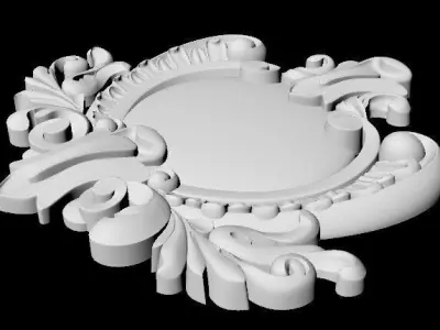 Central decor ornament for furniture 3D model 782