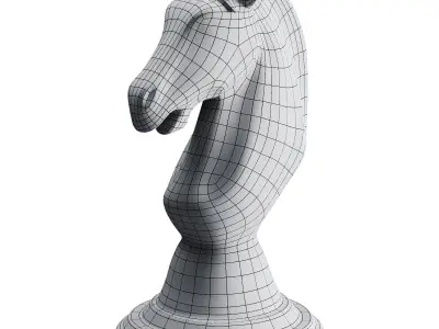 Horse statue Low-poly 3D model 11