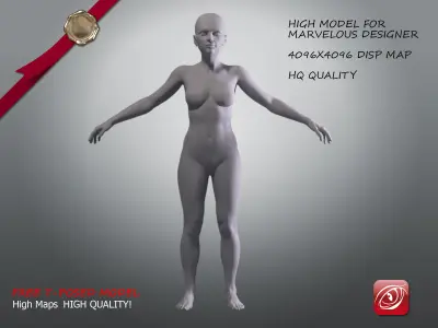 Woman A Testing model - Marvelous Designer Stand2 Low-poly 3D model