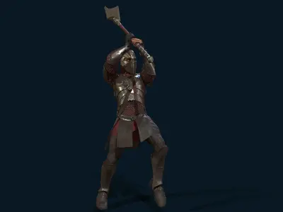 KnightHalberdier Low-poly 3D model