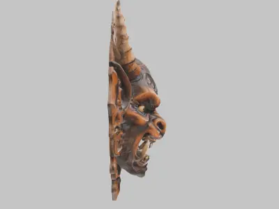 Detailed Oni Mask 3D Model Low-poly 3D model