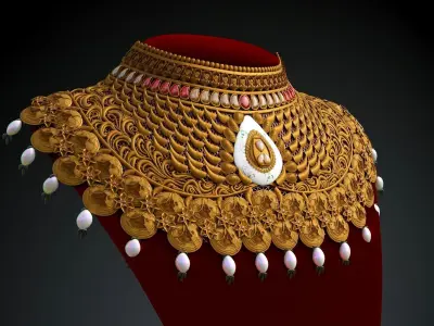female jewelry necklace 3D model