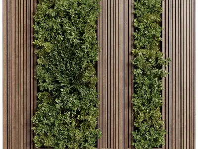 Vertical Wall Garden - plant box garden set of wooden frame 94 3D model