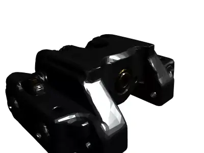 Realistic Industrial Valve Block 3D Model Low-poly 3D model