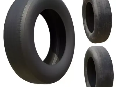 Tire Low Poly more Bonus PBR Option Textures Low-poly 3D model