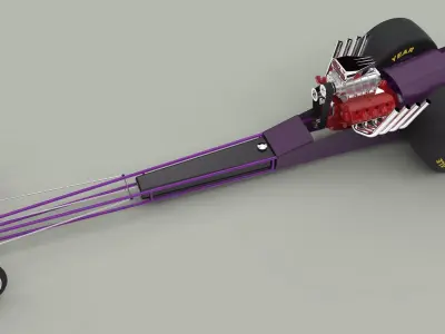 Front engine dragster 3D model