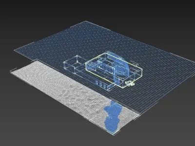 Modern Concrete House 3D model 3D model