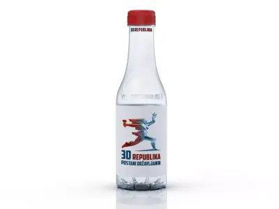 Bottle design water and beer for label design  3D model