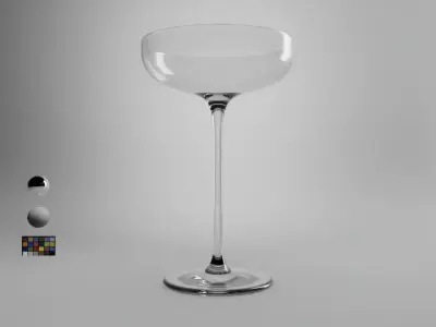 Coupe Champagne Glass Low-poly 3D model