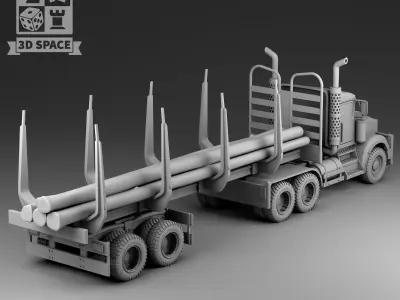 logging truck 3D print model