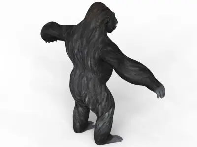 Gorilla With PBR Textures Low-poly 3D model