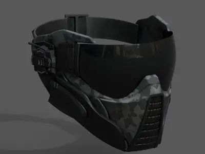Scifi mask fantasy futuristic technology cyborg robot military  Low-poly 3D model