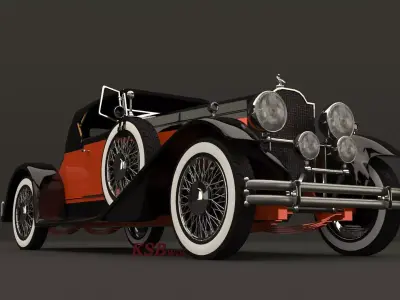 packard 3d model vintage car 3D model