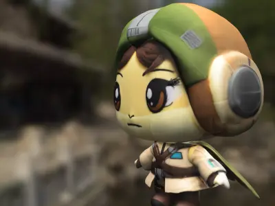 plushie Leia Organa Low-poly 3D model