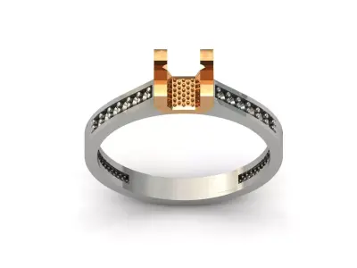 Solitaire Engagement Ring Diamond Women Ring Stone 3D print STL 3D print model