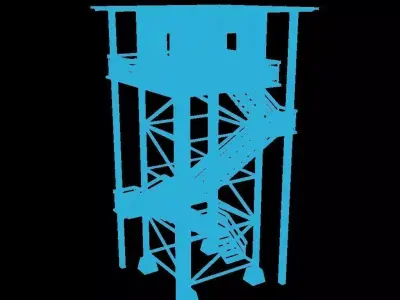 Tower wooden Low-poly 3D model