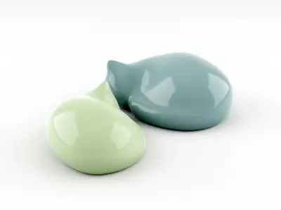 Resting Cat Figures 3D model