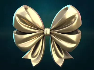 Double Bow ribbon 3D print model