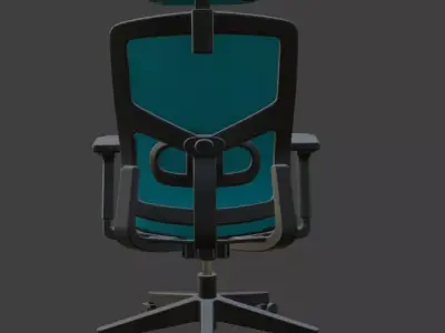Modern Blue Leather Executive Office Chair High Detail 3D Model 3D model
