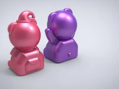 Plastic Toy Bear 3D model