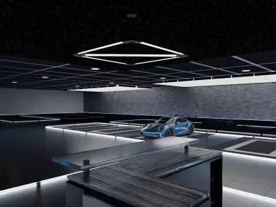 Neon Car Scene  3D model