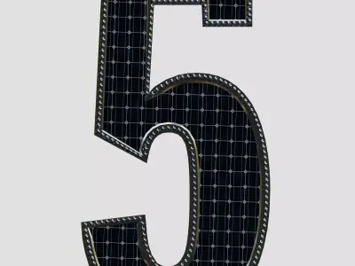 Solar Panel Number - 5 3D model