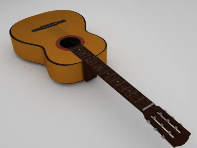 Low-Poly Classical Acoustic 6-string Guitar Low-poly 3D model