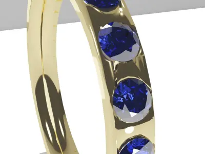 Simple Wedding Band W Diamonds Low Poly  Free low-poly 3D model