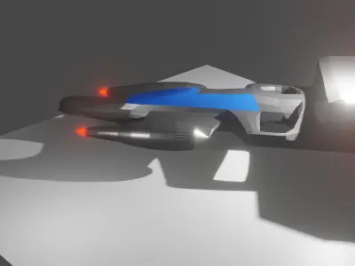 Spaceship futuristic race car Low-poly 3D model