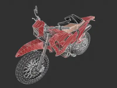 Dirt Bike Low-poly 3D model