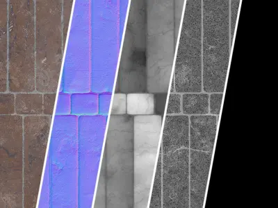 Stone Wall Materials 44- Stone walls Sbsar Pbr 4k Seamless Texture