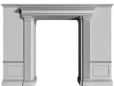 Arched Entrance portal Opening Wall paneling Doorway 3D model