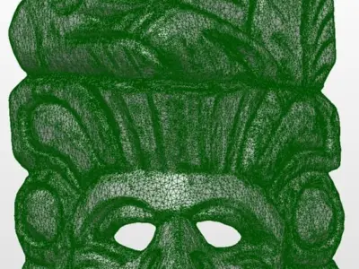 3D Scan Wooden Mayan Mask 3D model