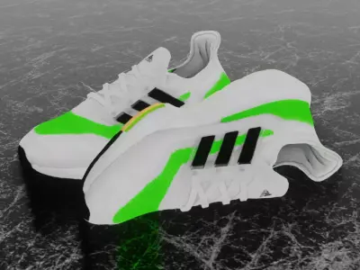 ADIDAS ULTRA BOOST 2021 - GREEN 3D SHOES Low-poly 3D model