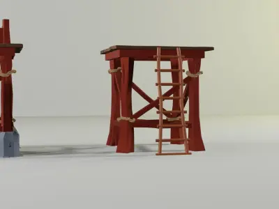 Tower Medieval Free low-poly 3D model