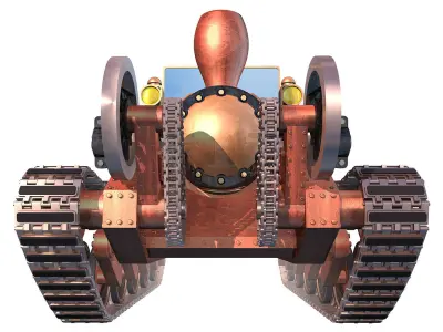 Steam tractor 3D model