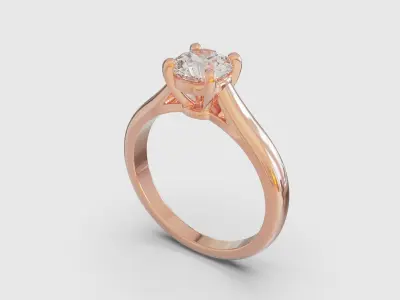 Car tier inspired solitaire engagement ring  3D print model
