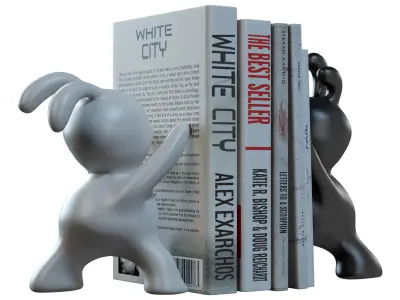 Cute Rabbit Bookends Decor Low-poly 3D model
