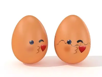 Egg Cracked Emoji N022 Low-poly 3D model