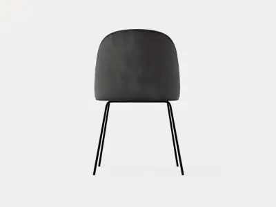 Felipe Dining Chair Velvet Gray Black Low-poly 3D model