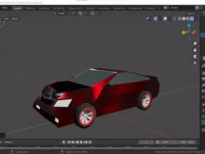 Four Low poly cars Low-poly 3D model
